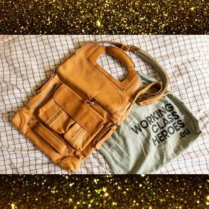 Unfold Tan Brown Lamb Leather Laptop Work Bag
